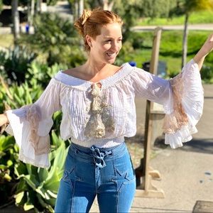 Gado Gado Off Shoulder Long Sleeve Ruffle